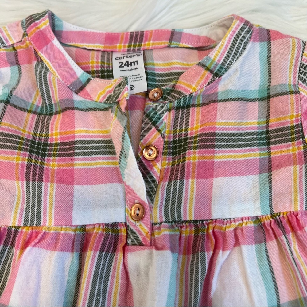 Carter's Plaid Flannel Tunic Top‎ - Picture 3 of 6